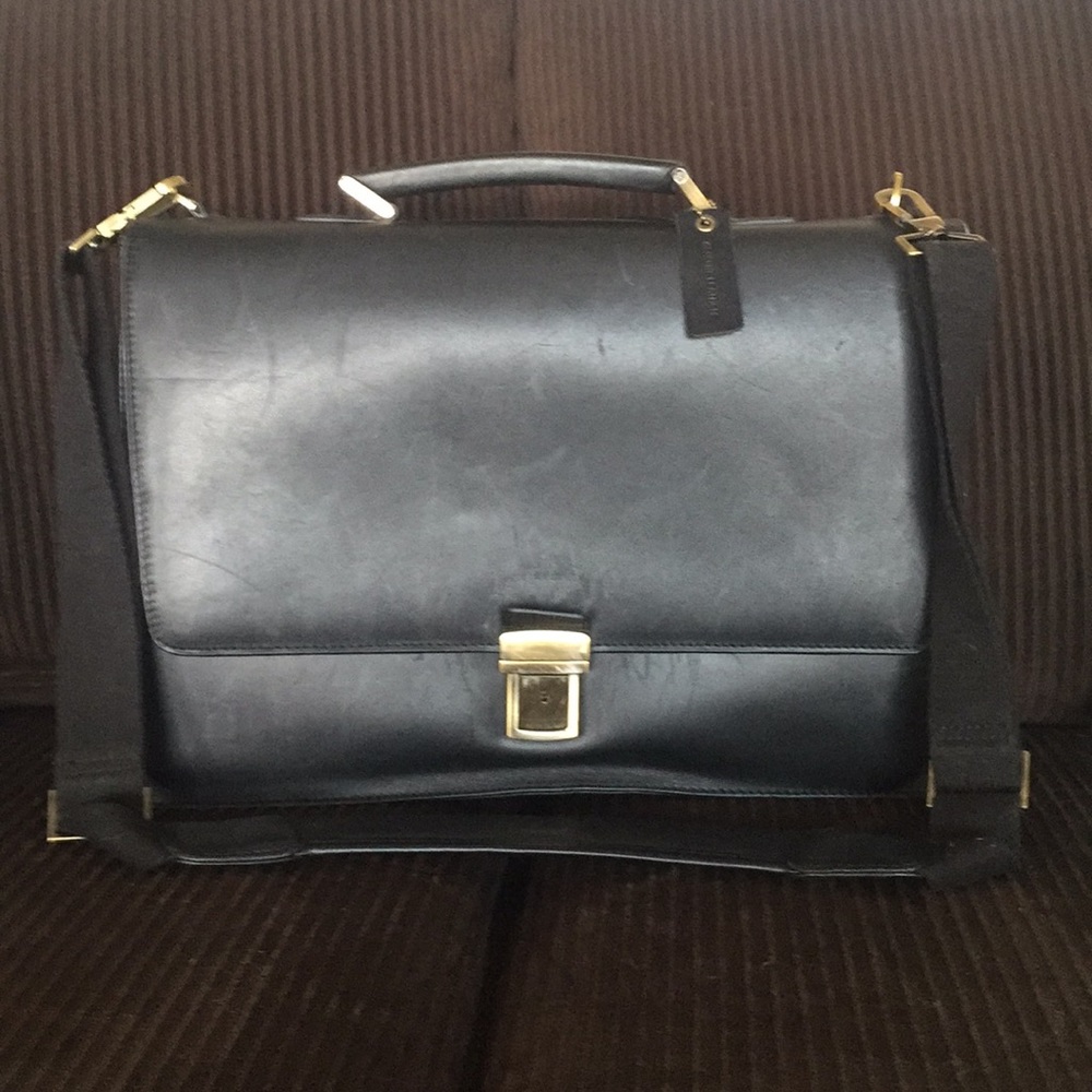 Heritage Genuine Leather briefcase. Black